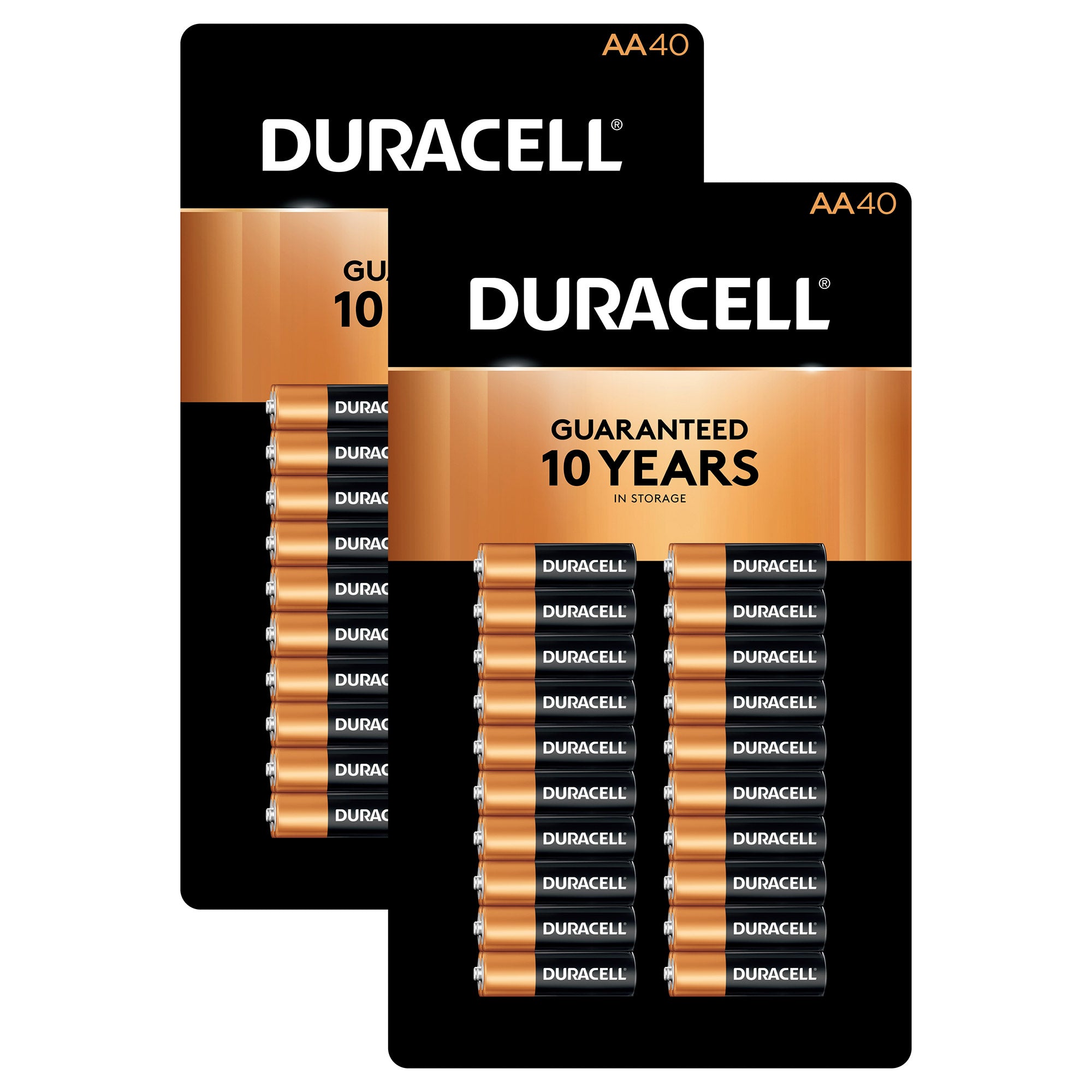 Duracell AA Alkaline Batterier, 2-pakninger med 40 enheder