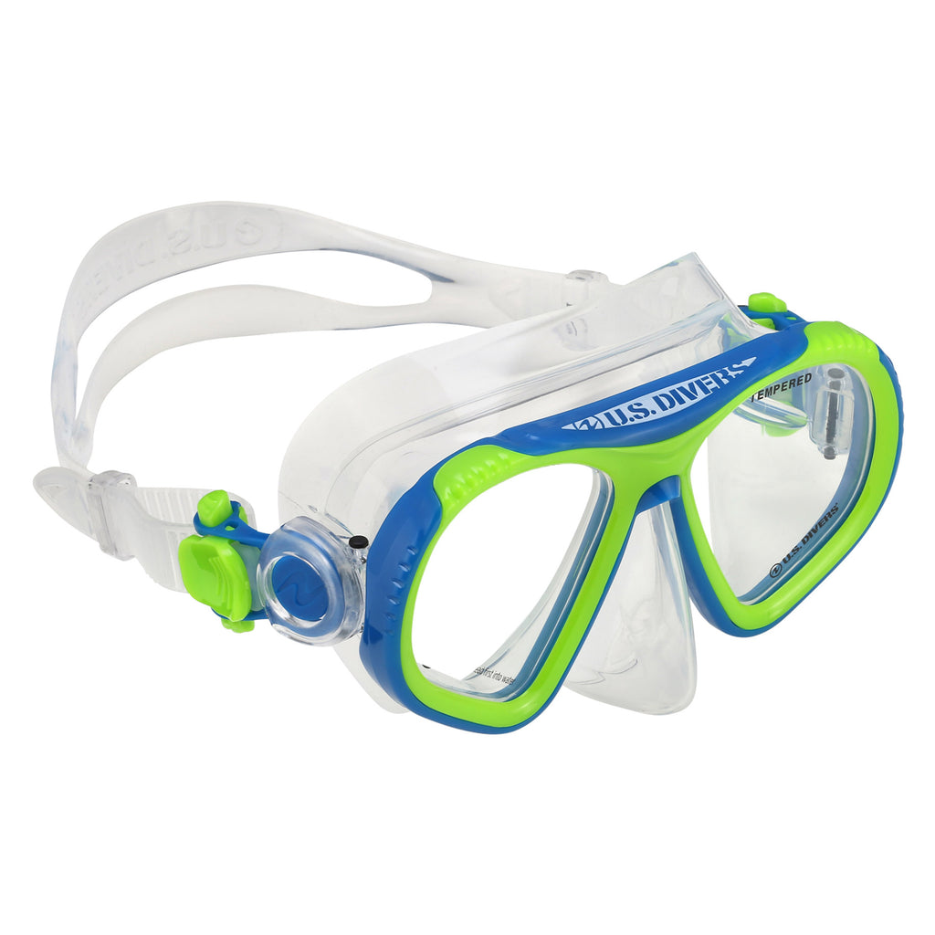 US Diver's Youth Snorkel Set, Redesigned Finnes Green