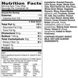 Nature Valley peanut Sød & Salte nødder 48 barer alt i alt 1.6 kg.
Nature Valley Sweet 'N Salty Granola Bar, Peanut, 1.2 oz, 48-count