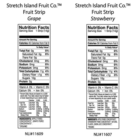 Stretch Island Organic Fruit Strips, Variety Pack, 0,5 oz, 36-count