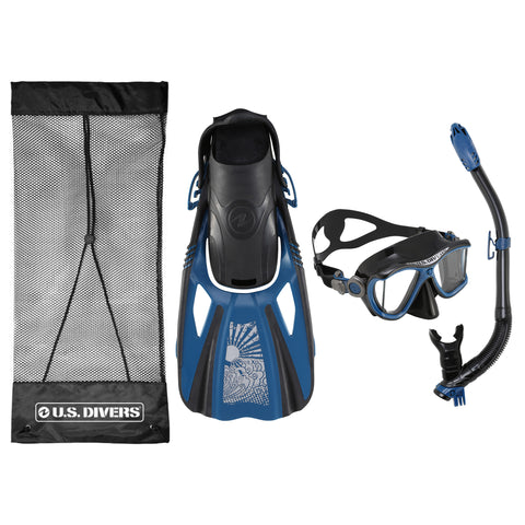 US Diver's Adult Snorkel Set, Blue