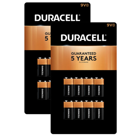 Duracell 9V Alkaline Batterier 2-pakninger med 8 enheder