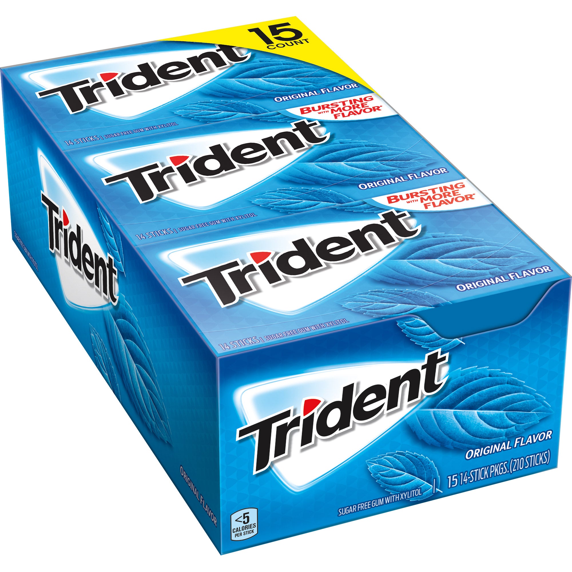 Trident Sugar Free Gum, Original, 14-piece, 15-count